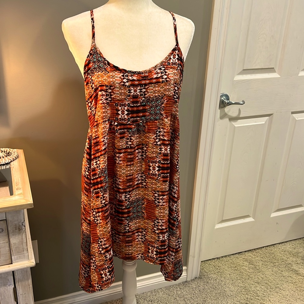 Ladies BELLINO Aztec Print Strappy Mini Dress M